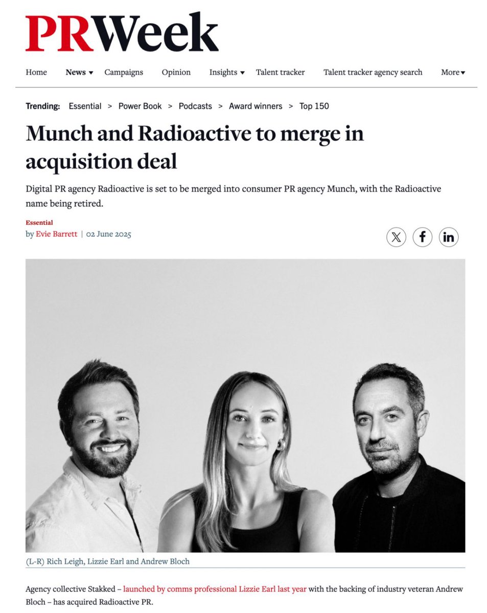 🚨 DONE DEAL: Stakked acquires digital PR powerhouse Radioactive PR 🚨

This one's personal - and I couldn’t be happier.
 
The deal will see Radioactive PR merge with the group’s consumer PR agency, Munch, significantly strengthening its digital PR and B2B capabilities. It will