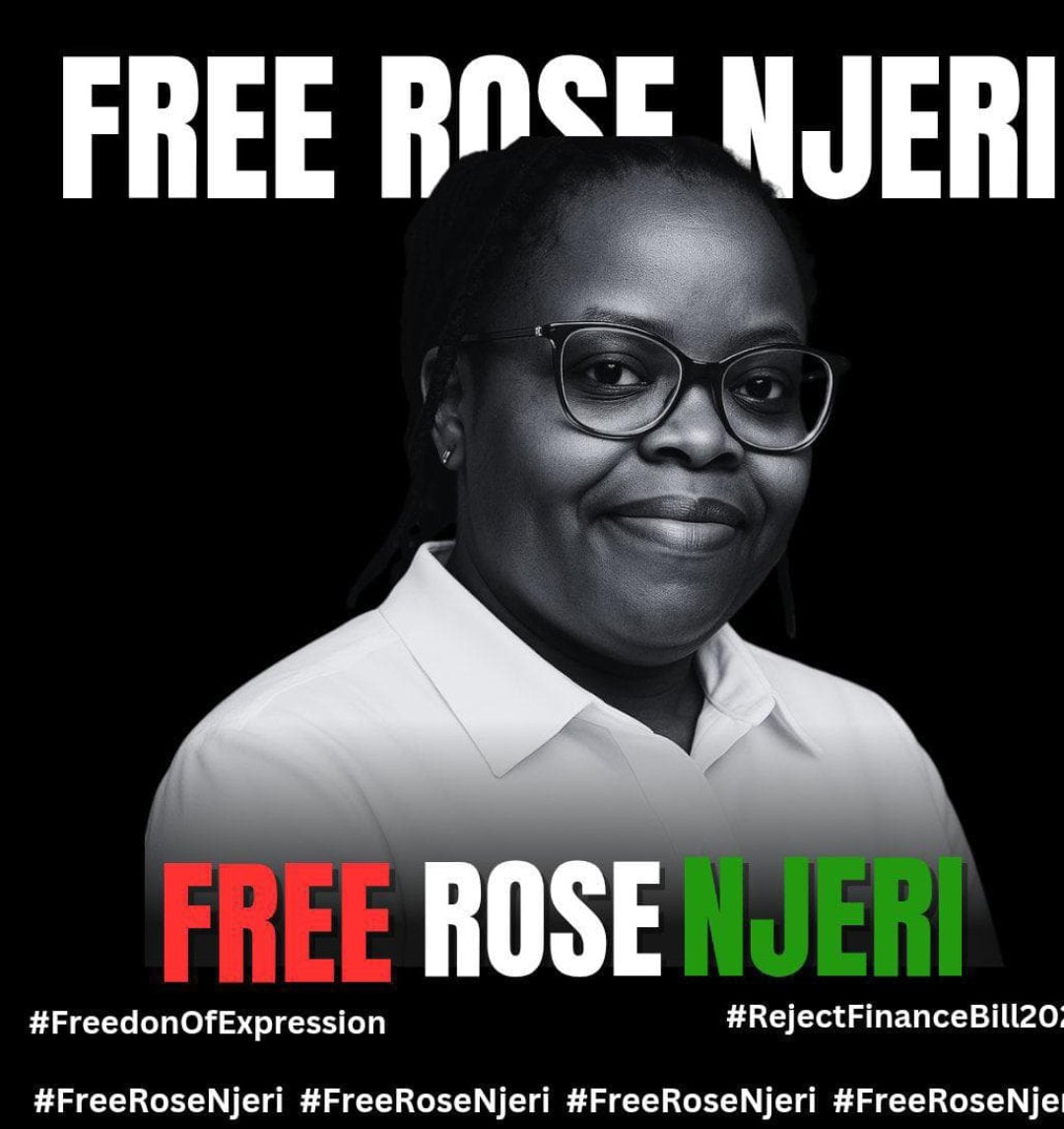 Free Rose Njeri: The State’s War on Dissent Must End
The people's protest over finance bill 2025 is inevitable 
#FreeRoseNjeri #FreeRoseNjeriNow
#RejectFinanceBill2025 
Read more 👇🏿👇🏿👇🏿👇🏿

socialjusticecentrewg.org/free-rose-njer…