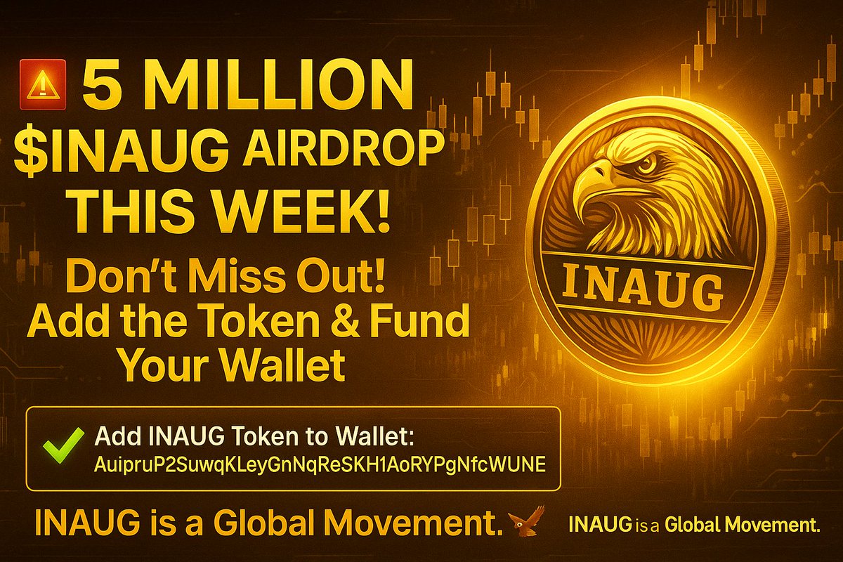 🎉 $INAUG GIVEAWAY🎉

🚨 5 MILLION $INAUG AIRDROP is LIVE – don't miss your chance!

👀 To enter: 
1️⃣ Follow <a href="/makecrypto4304/">makecryptogreatagain</a> 
2️⃣ Like &amp; RT this post
3️⃣ Tag 2 friends
4️⃣ Drop your Solana address below 👇

#Solana #CryptoGiveaway #Airdrop #DeFi #Altcoin  $Solana #giveaway