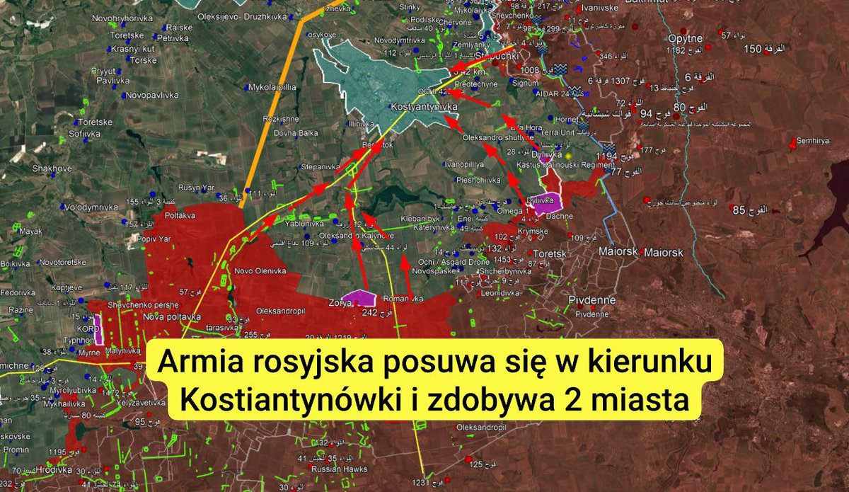 royy_tweets's tweet photo. Najnowsze wydarzenia w wojnie między #Rosją a #Ukrainą rano 2 czerwca - napisy

- Armia rosyjska przejmuje kontrolę nad #Zorią na wschód od #Pokrowska
- Armia rosyjska przejmuje kontrolę nad #Dyliówką na południe od #Kostyantynówki

Link do filmu:https://t.co/OGrTaV8HYY https://t.co/3AAzXv1gVp