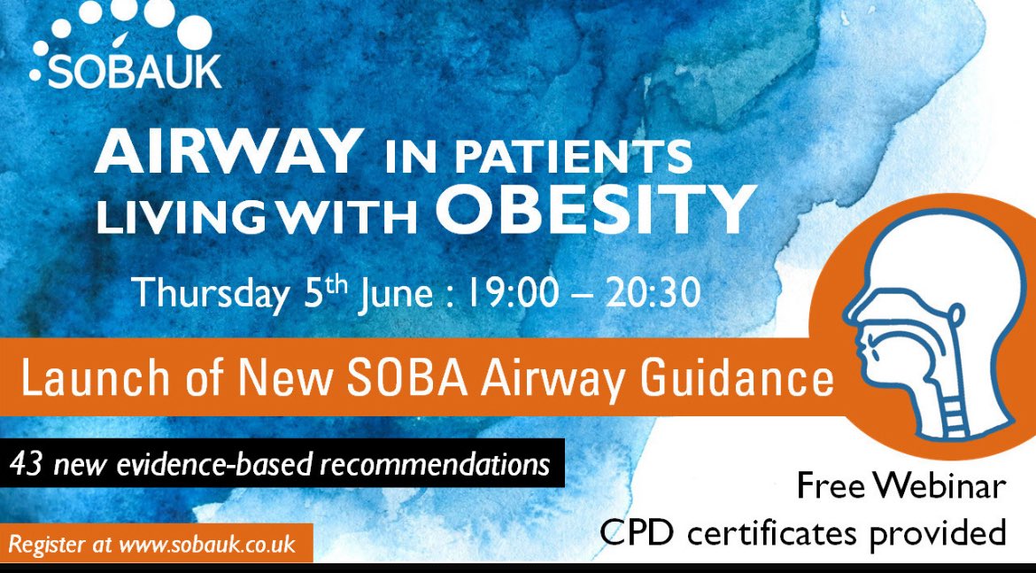 Andrew Mckechnie (@admckdoc) on Twitter photo Are we going hit the 1000 registrations mark?
Don’t miss out
<a href="/SOBAuk/">SOBA</a>
<a href="/RCoANews/">Royal College of Anaesthetists</a>
<a href="/Assoc_Anaes/">Association of Anaesthetists</a>
sobauk.co.uk/event-details/… Are we going hit the 1000 registrations mark?
Don’t miss out
<a href="/SOBAuk/">SOBA</a>
<a href="/RCoANews/">Royal College of Anaesthetists</a>
<a href="/Assoc_Anaes/">Association of Anaesthetists</a>
sobauk.co.uk/event-details/…