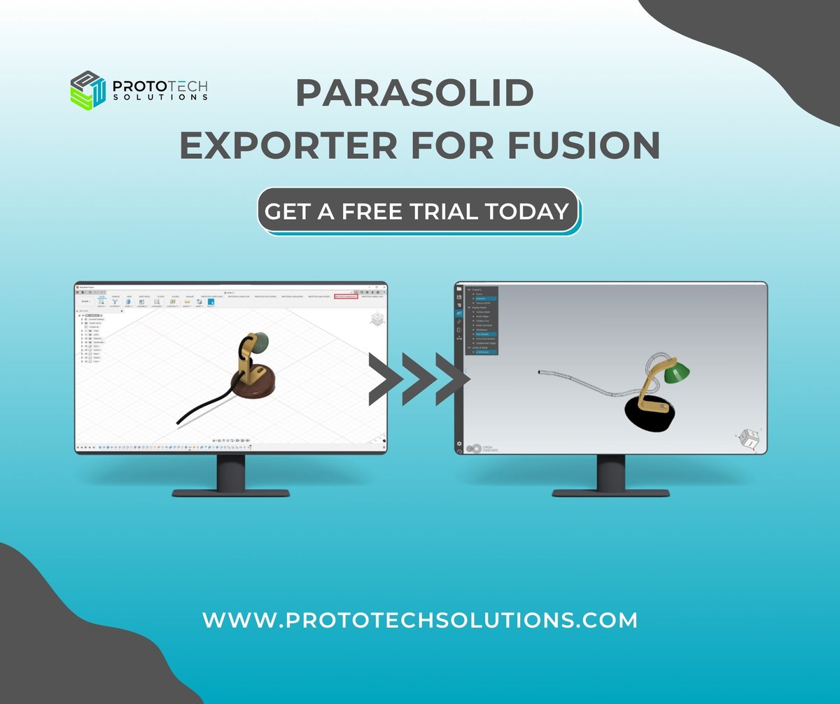 🚀 Level up your #Autodesk Fusion workflow with Parasolid Exporter. Try ProtoTech's #Parasolid Exporter for #Fusion, you can now export your Fusion models directly to .x_t and .x_b formats with no extra steps or messy conversions. Get a FREE Trial - prototechsolutions.com/3d-products/fu…