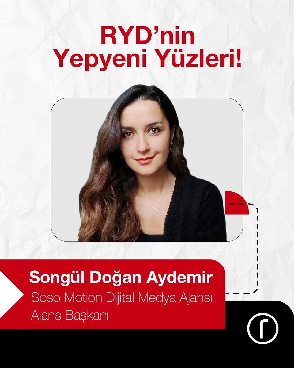 📢 RYD’nin yepyeni yüzleriyle tanışın!

💬 Soso Motion çatısı altında çalışan Songül Doğan Aydemir, aramıza katıldı!

Dinamik bir topluluğun parçası olmak, profesyonel ağınızı güçlendirmek ve ilham verici projelere dahil olmak istiyorsanız, RYD ailesine katılma zamanı! 🚀

#RYD
