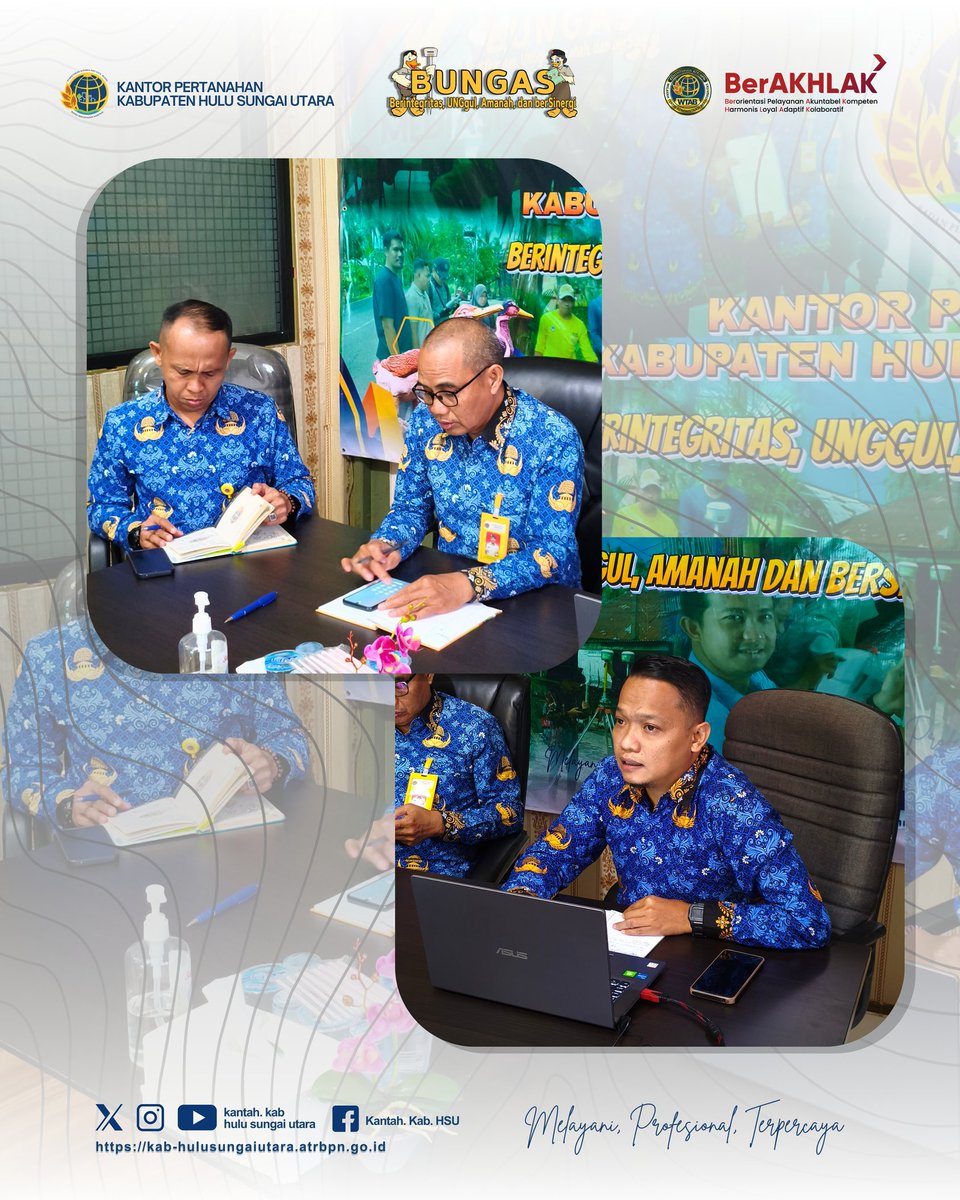 atrbpn_hsu's tweet photo. Kantah HSU gelar Rapat Pembangunan Zona Integritas 2025! Komitmen bersama wujudkan pelayanan publik yang bersih, responsif, dan inovatif demi masyarakat #BebasKorupsi
#KantahKabHSUBUNGAS #WTAB2024 #WBK2025 #MelayaniProfesionalTerpercaya https://t.co/uWYGEC18BU