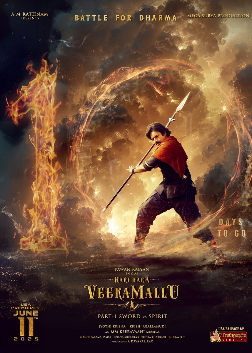 🇺🇸 #HariHaraVeeraMallu USA premiere pre-sales: $140k from 5k+ tickets across 220 locations and 635 shows. More cinemas opening on Tuesday. Bigger growth needed this week. 10 days until premieres.