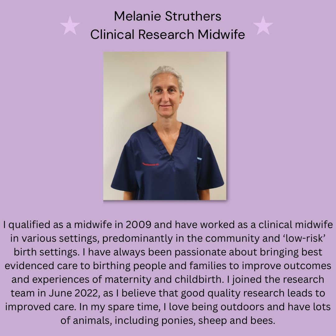 💜 Meet the Team!

Introducing Mel, our Clinical Research Midwife.
