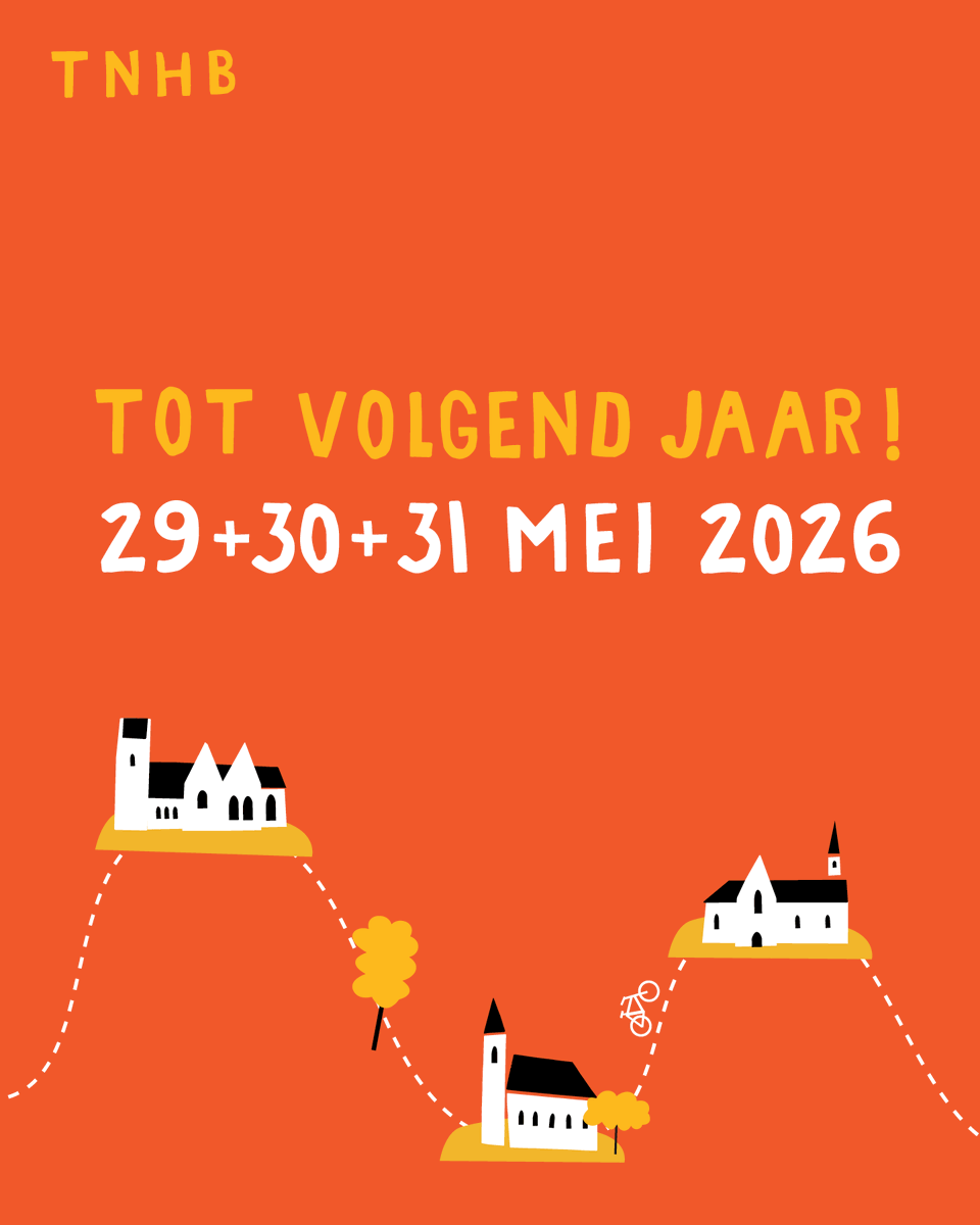 🎉 𝐓𝐨𝐭 𝐯𝐨𝐥𝐠𝐞𝐧𝐝 𝐣𝐚𝐚𝐫 🎉
Wil je volgend jaar absoluut weer bij TNHB zijn? Noteer dan gelijk in je agenda: 29, 30 en 31 mei 2026!

🎭 Een nieuw weekend vol theater, kunst, dans en muziek, met nieuwe artiesten en voorstellingen om te ontdekken.

⛪ Tot volgend jaar!