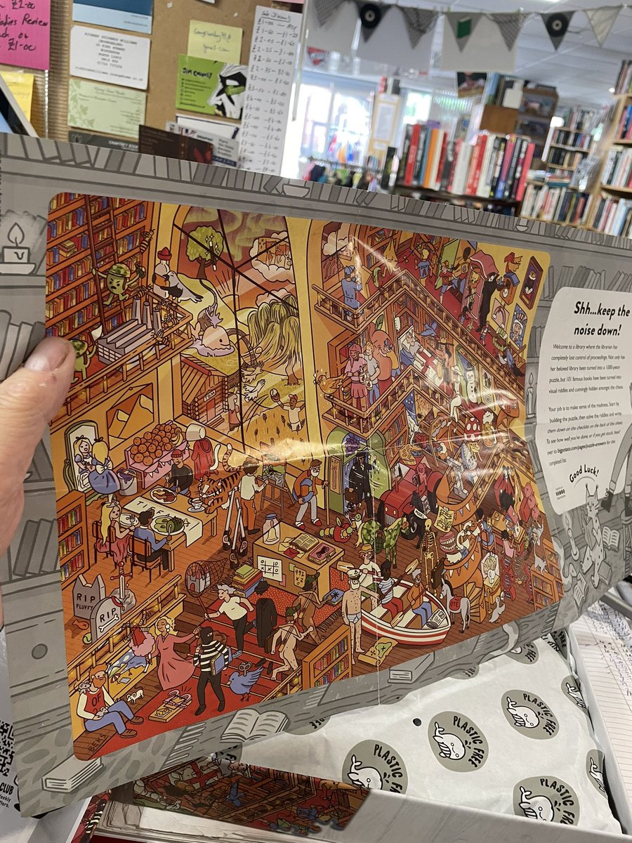 KIbooksandmusic's tweet photo. Latest 1000-piece pre-owned jigsaw checked and out on the shelves. This one is directly book-related, with 101 book titles for you to work out #ilovejigsaws #jigsawheaven #morethanjustbooks #booksbooksbooks #supportindependentbookshops https://t.co/ScrD1G7tfp