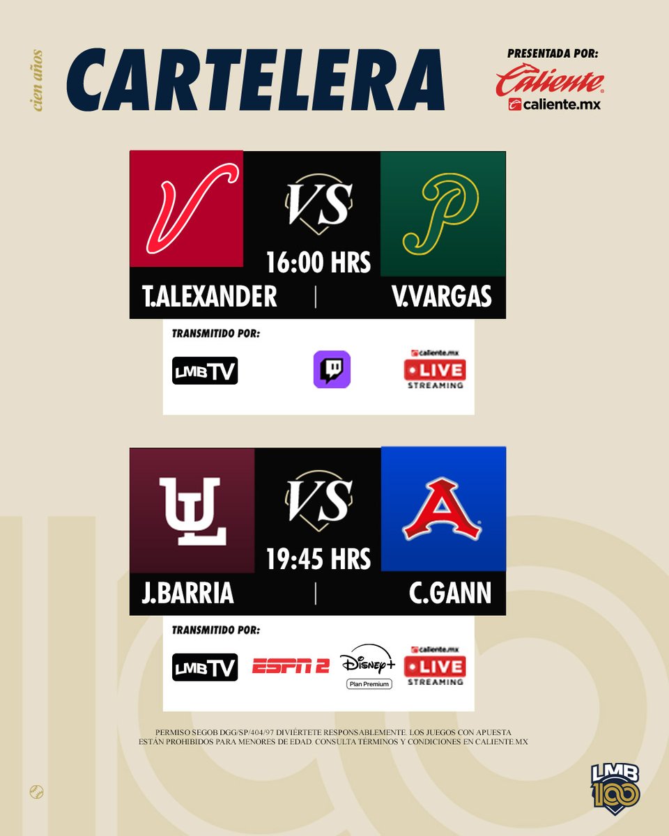 ¡ESTOS SON LOS JUEGOS DE HOY!

 ¿A cuál le vas a meter en Caliente.mx? 🔥⚾️

#ApuestaEnCaliente por la victoria de tu equipo favorito y recibe $1,000 de regalo para tu primer apuesta 📲bit.ly/4dSQR5T

#MásAcciónMásDiversión #JugamosPorMás
