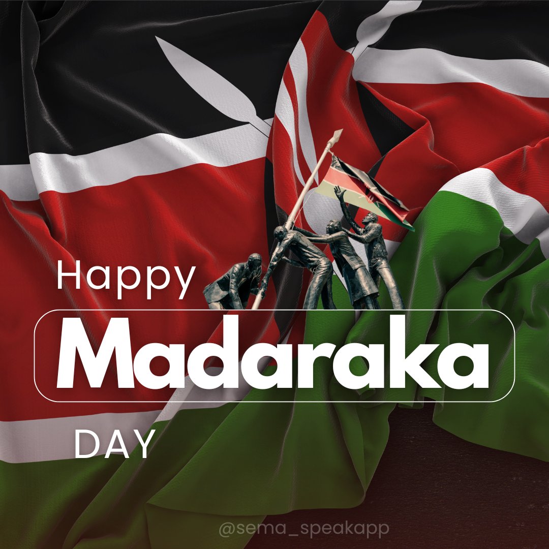 🇰🇪 Happy Madaraka Day from all of us at Sema!

Today, we honor the courage, resilience, and vision that brought Kenya to self-governance.

#MadarakaDay #MadarakaDay2025 #MentalHealthKenya #FreedomToFeel #SemaWithUs #TherapyIsPower