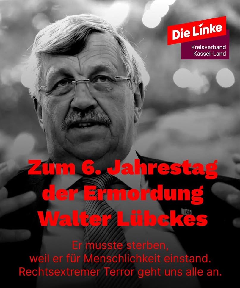 Kein Vergessen. Wir erinnern an die Ermordung von Walter Lübcke.