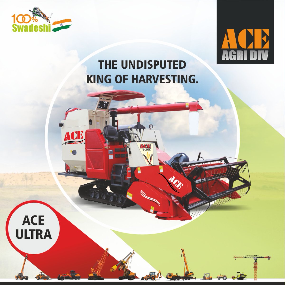 The Undisputed King Of Harvesting🌾 🎋

✅ 88HP Engine
✅ Track Harvester
✅ Low Maintenance Cost
✅ Easy Finance Facility

To know complete details of ACE Ultra Harvester, click on the given link: shorturl.at/PdpOy

#ACE #ACETractorsIndia #ACEUltra #UltraHarvester