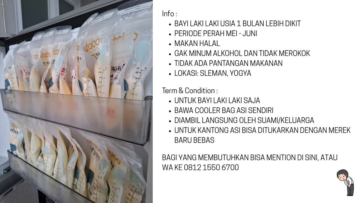 Clemenation's tweet photo. @JogjaUpdate Mas nunut nginfo, Tersedia ASIP di kulkas. Bayik laki laki ngguantheng koyo admin jogja update pas cilik. Lokasi Purwomartani, Sleman. Nek misal berkenan boleh WA ke nomor di imej ini mas. Matur Tengkyu mas! #donorasi #donorasi https://t.co/HT9VwKDkcK