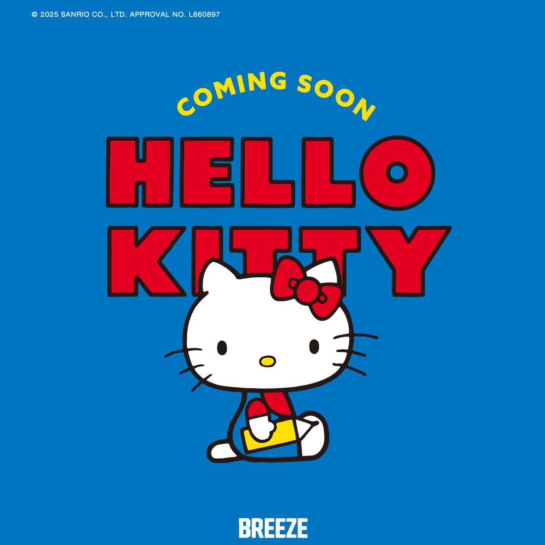 coming soon…🎀
BREEZE GIRLに〖HELLO KITTY〗が登場♪

ママもなつかしい
あの頃のキティちゃんに会えるかも・・・🌷
詳細は次回ご紹介！🍎

<発売日：6/7(土)>
<size：80-140cm>
※一部取扱いのない店舗あり
※オンラインでは発売日が異なる場合あり

#HELLOKITTY #ハローキティ #キティちゃん