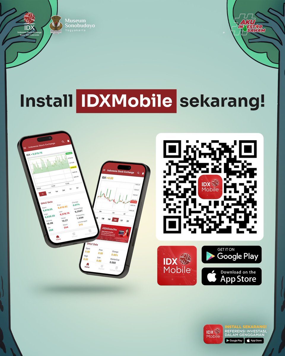 🎉 IDX resmi hadir di Pameran Abhinaya Karya 2025!
Di Museum Sonobudoyo – Yogyakarta, BEI menghadirkan:

✅ Tiket Masuk Gratis untuk Sobat IDX yang sudah install IDXMobile (Kuota Terbatas)!

✅ Ruang Interaktif Pasar Modal Indonesia

✅ Workshop &amp; Seminar Pasar Modal

📅 3 Juni –