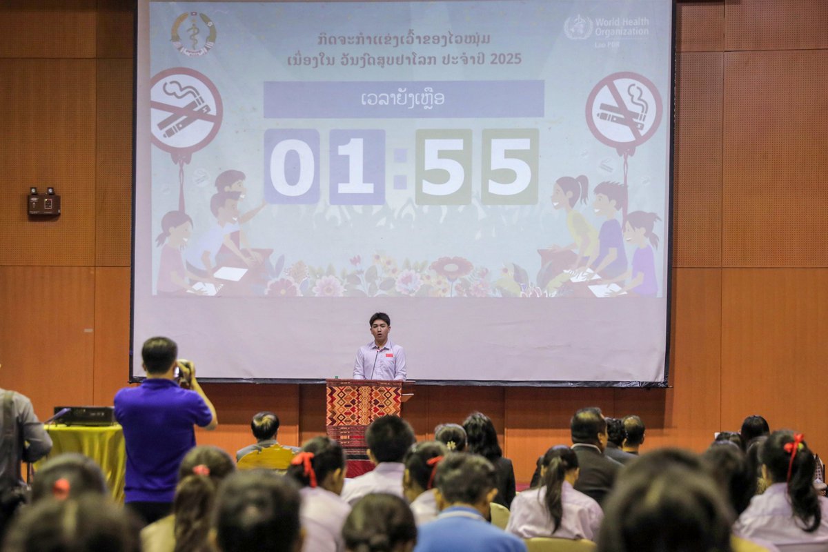 🏆 Congrats to the students of Homsavanh School for winning the #2025WorldNoTobaccoDay speech competition! Your voice is loud, clear, and powerful in the fight against e-cigarettes and tobacco. 🗣️🚭 

Let’s keep unmasking big tobacco’s tactics!

⏩ shorturl.at/WVefp