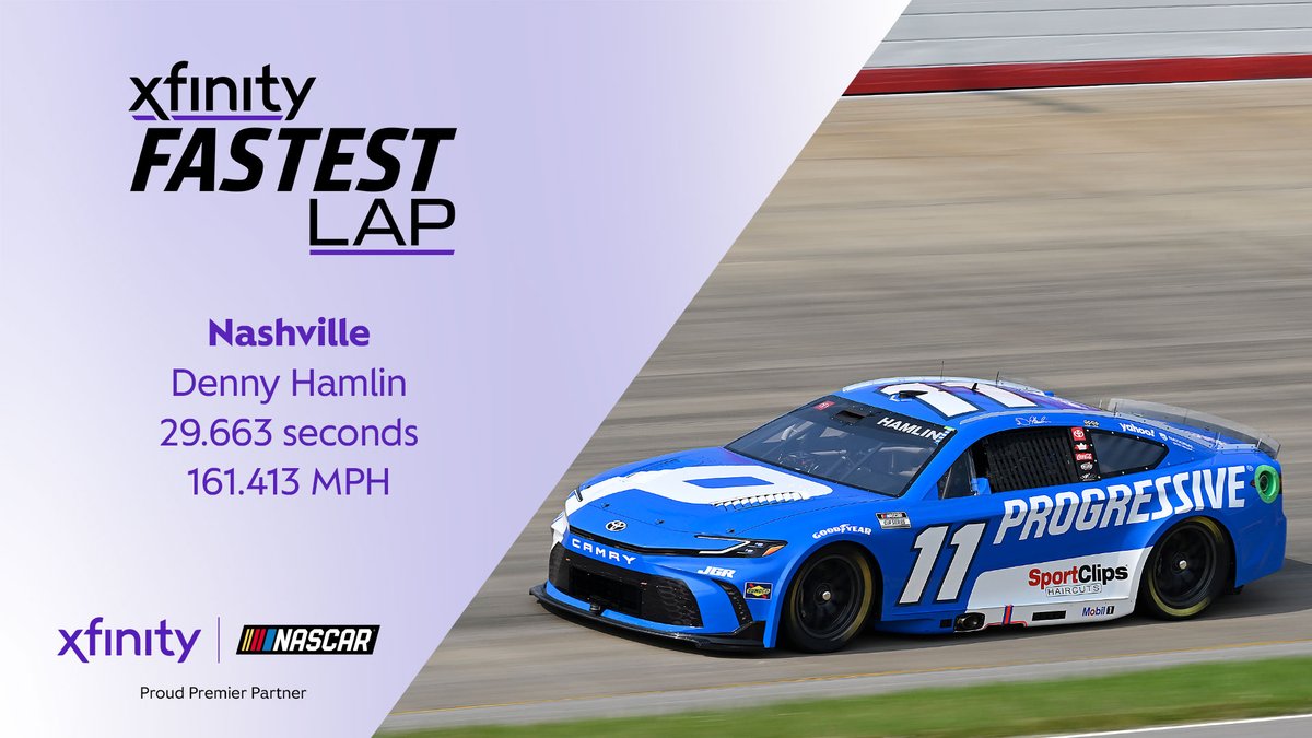 Xfinity Racing (@xfinityracing) on Twitter photo The three drivers who had the Xfinity #FastestLap at Charlotte, had them again at <a href="/NashvilleSuperS/">Nashville Superspeedway</a>.
Trucks: Corey Heim
Xfinity: Justin Allgaier
Cup: <a href="/dennyhamlin/">Denny Hamlin</a> The three drivers who had the Xfinity #FastestLap at Charlotte, had them again at <a href="/NashvilleSuperS/">Nashville Superspeedway</a>.
Trucks: Corey Heim
Xfinity: Justin Allgaier
Cup: <a href="/dennyhamlin/">Denny Hamlin</a>