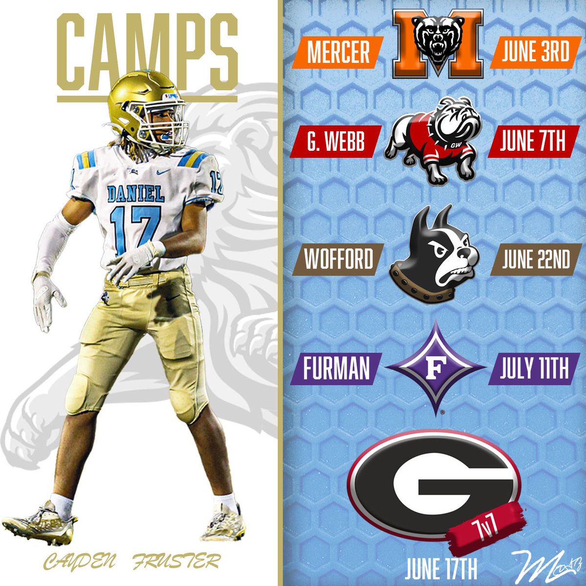 kfru_'s tweet photo. Official camp days for this summer, some possibly added later. Ready to work! @dwdanielFB https://t.co/I4IeUJsRBQ