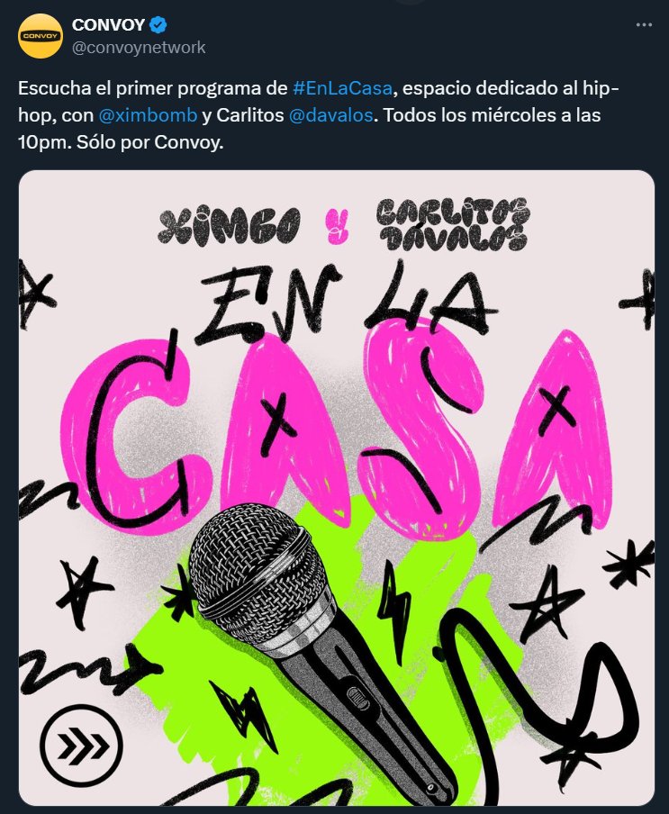 <a href="/Danteonemx/">Dante MX🇲🇽</a> Definitivamente #EnLaCasa, pero ese ya existió y fue el mejor, aún disponible en podcast.
Y al mando <a href="/ximbomb/">Ximb💣 Magisterio</a> y <a href="/davalos/">carl🌝s dávalos</a> 

¡¡Ay nomás, perrillos!!