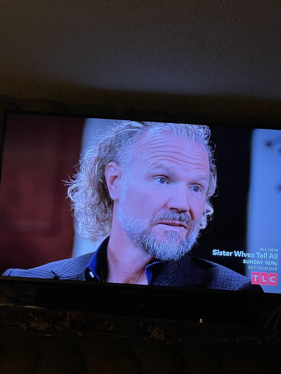 DishesTrish's tweet photo. I’m not going to answer the question-I’m just going to stare at you!!! Remember, it’s called a “tell all” 😂 #douchebag #showover @TLC #sisterwives https://t.co/eFo3qhUAiH