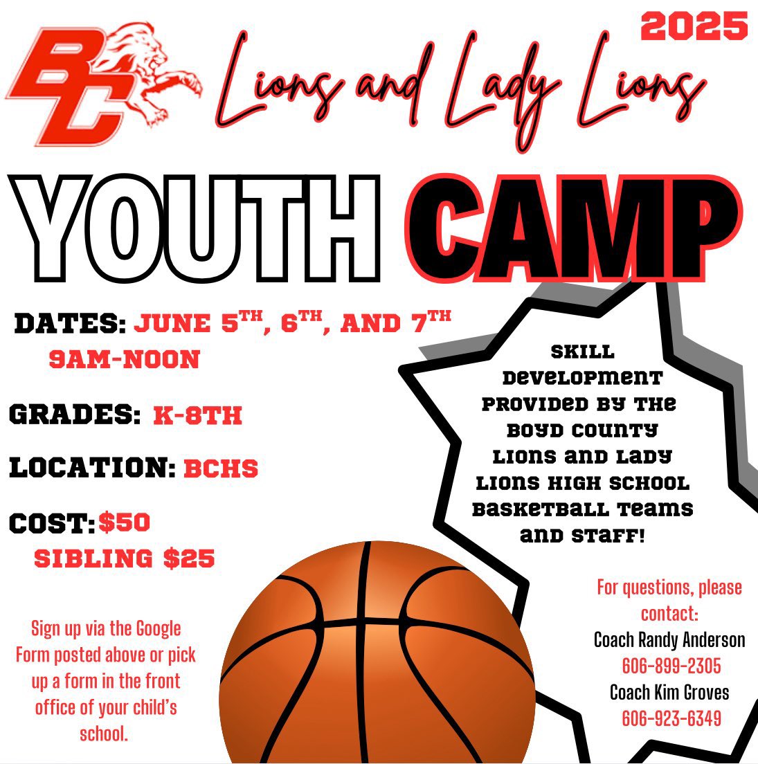 boydbasketball's tweet image. TIME CHANGE FOR CAMP:
Congrats Boyd Baseball 16th Region Champs!
We would love for everyone to attend the state tournament game on Thurs., so we will host camp on Thursday from 9am-11am. Camp times on Fri. and Sat. will be remain 9-12pm.
docs.google.com/forms/d/e/1FAI…