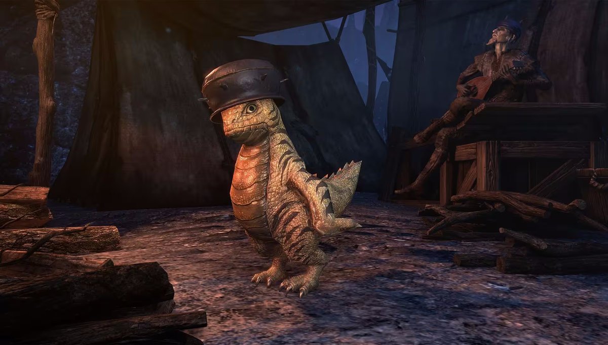 guarshroom's tweet photo. I love the seasonal background we have right now, it suits my character so nicely

(dusting off ESO to prepare for earning the special guar buddy this month) https://t.co/mCev0DAUkQ