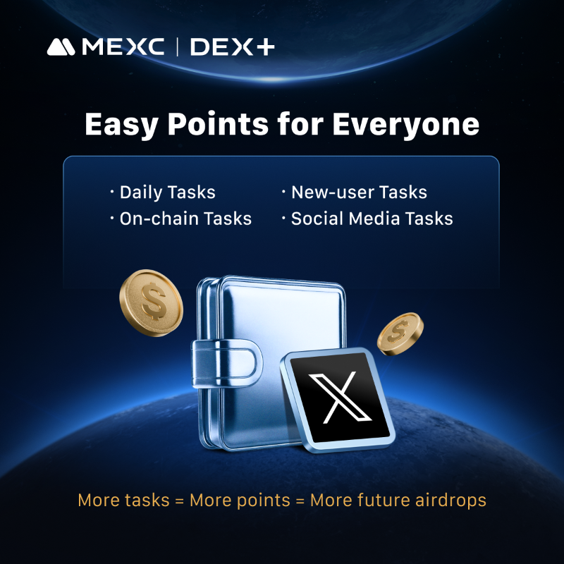 MEXC's tweet photo. 🪂 #MEXC DEX+ Airdrop Season 2 is heating up! Your gateway to future airdrops with @MEXC_DEX
��� Swipe through to learn how to:
✅ Get easy points
✅ Earn points multipliers
✅ Grab exclusive benefits for $SOL and Pump Fun traders
#MEXCDEXPlus #DEXPlus
👇 Join now