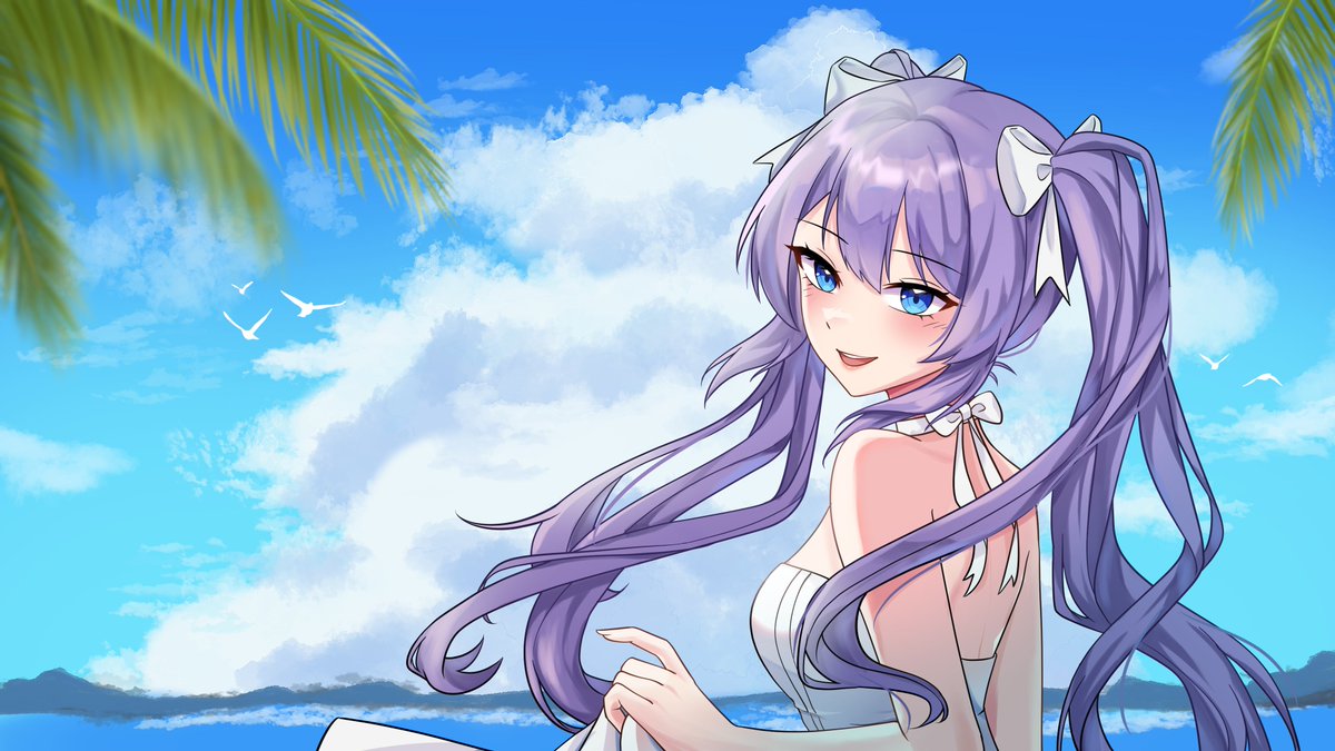 My gf at the beach😊✨ #illustration #artmoots 
Do you guys want to be my artmoots?