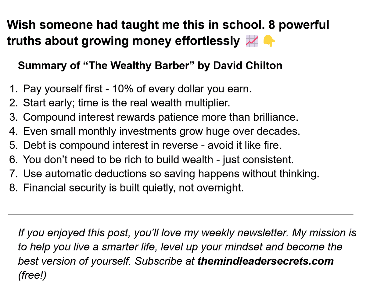 Mindtutorials's tweet photo. Wish someone had taught me this in school.
8 powerful truths about growing money effortlessly 📈👇#FinancialMastery https://t.co/jnaqrK3lQx