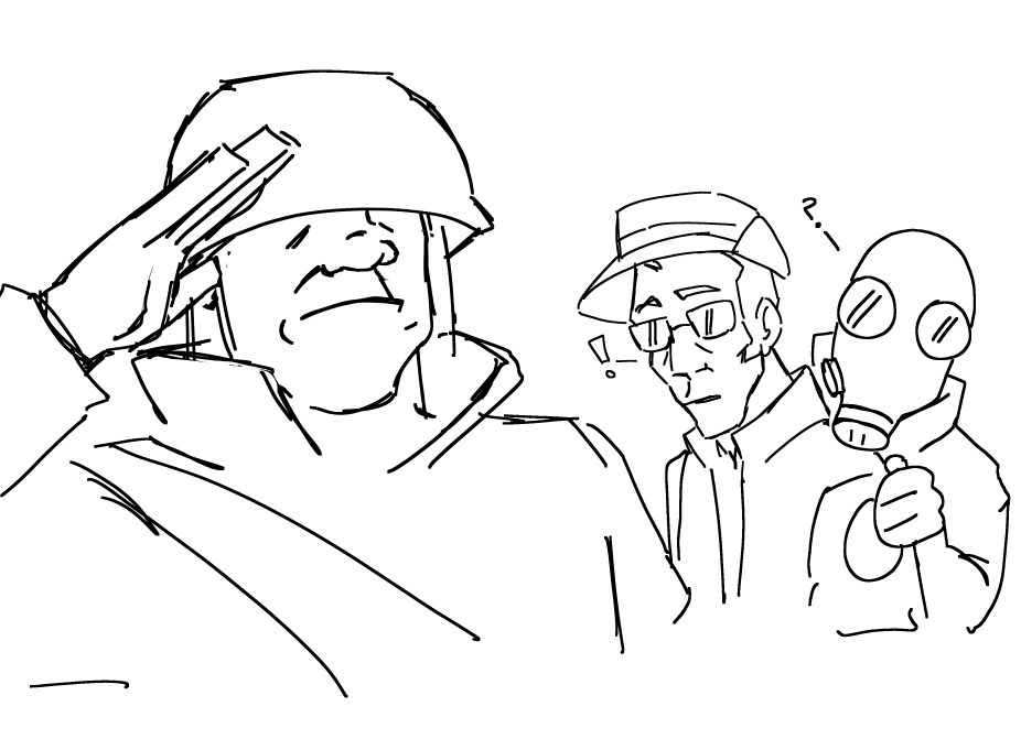 p4p_r_'s tweet image. they are really supportive of their teammate #TF2fanart #tf2scout #tf2soldier #tf2sniper #tf2pyro