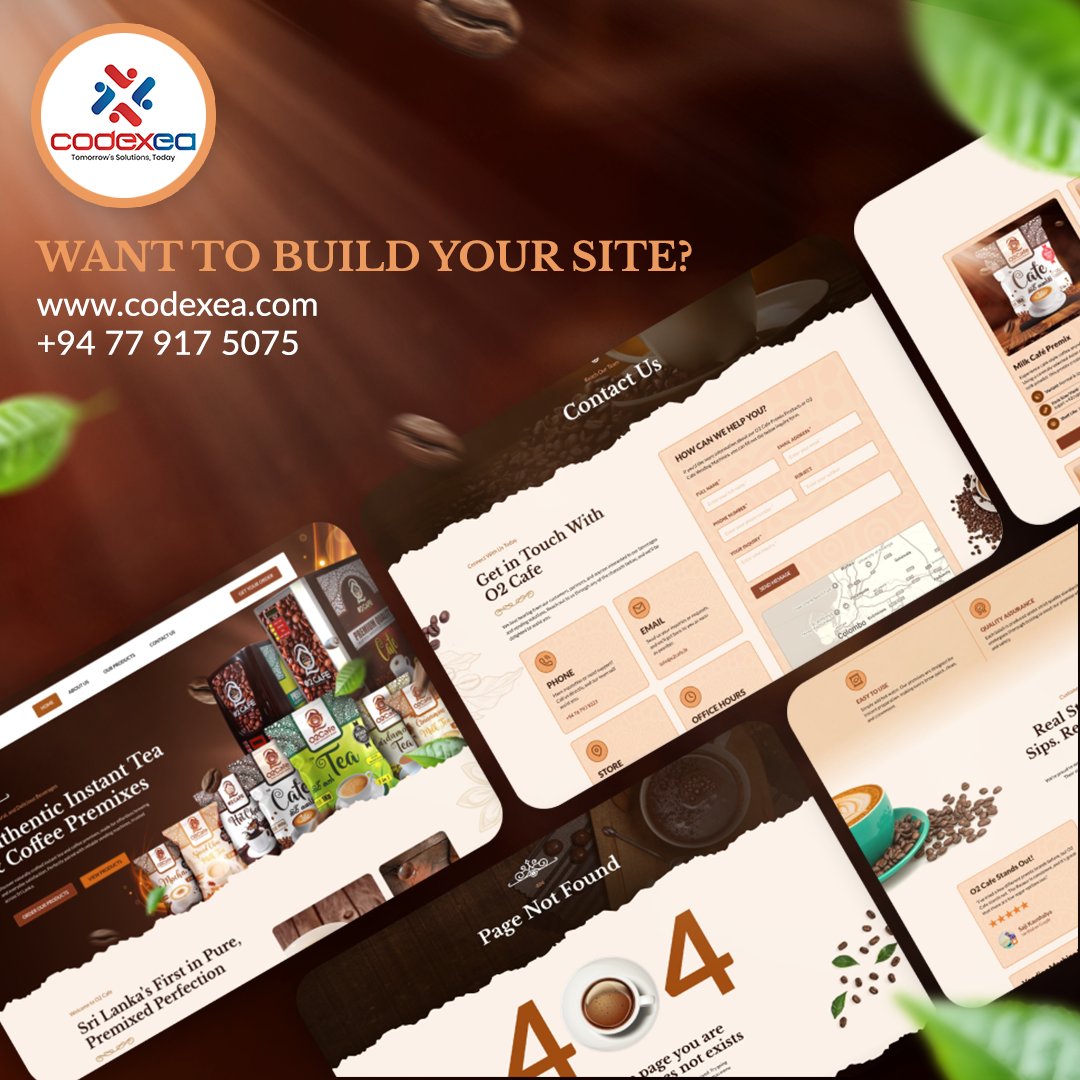 codexea_sl's tweet image. We’re ecstatic to unveil the brand-new website for O2 Cafe. As Sri Lanka’s first authentic, non-flavoured instant tea and coffee premix brand.

Visit their official site at o2cafe.lk

Reach out to us at 077 917 5075 or email us at info@codexea.com.
#Codexea  #O2Cafe