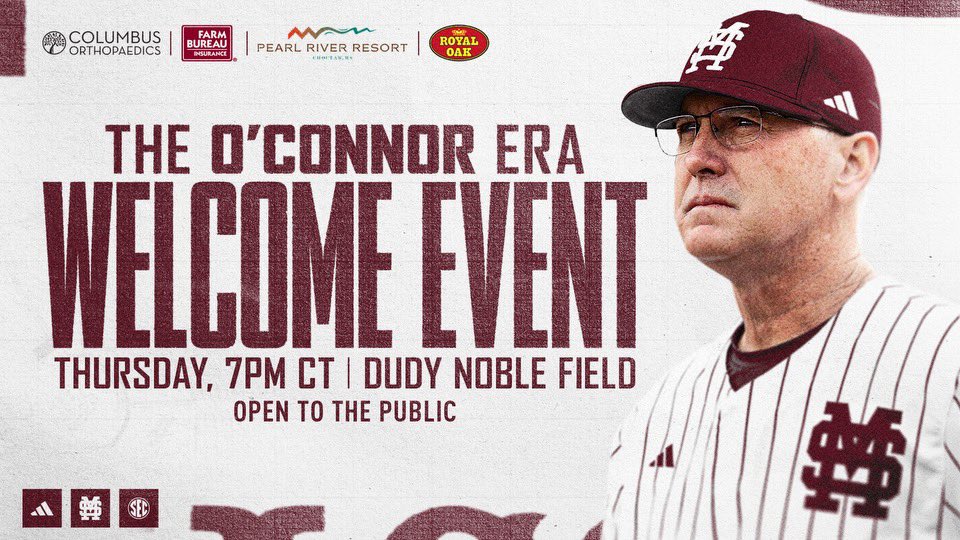 Mississippi State Baseball (@hailstatebb) on Twitter photo Welcome Coach O’Connor to The Dude on Thursday night!
#HailState🐶 Welcome Coach O’Connor to The Dude on Thursday night!
#HailState🐶