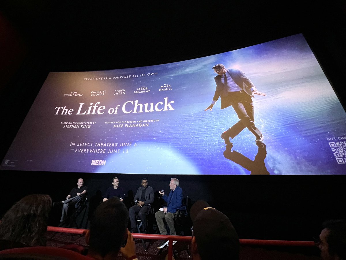 chriskpickens's tweet image. The Life of Chuck (2025)
Cinematic food for the soul.
Thanks to Neon and AMC for hosting an early screening + Q&A with Mike Flanagan, Tom Hiddleston and Chiwetel Ejiofor