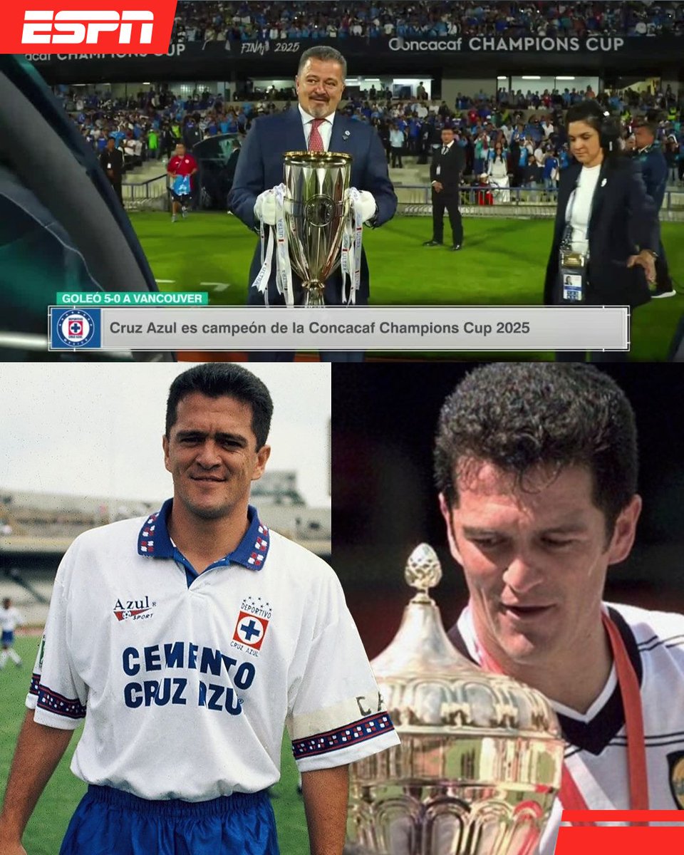 ¡LA LEYENDA ENTREGANDO EL TÍTULO AL EQUIPO DE SUS AMORES! 💙

Carlos Hermosillo listo para darle la Champions Cup al Cruz Azul 🏆