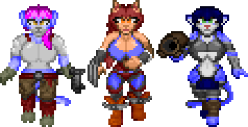 AbsoluteBoom96's tweet photo. I love cat girls, and recently I found out some from the FPS genre.
I decided to make them in the Classic Doom style.
Featuring:
It-Z from Concord.
Eleena from Eradicator.
Neko from OpenArena.
#pixelart #pixelartist #doom #classicdoom #concord #eradicator #openarena https://t.co/s5raVBYf10