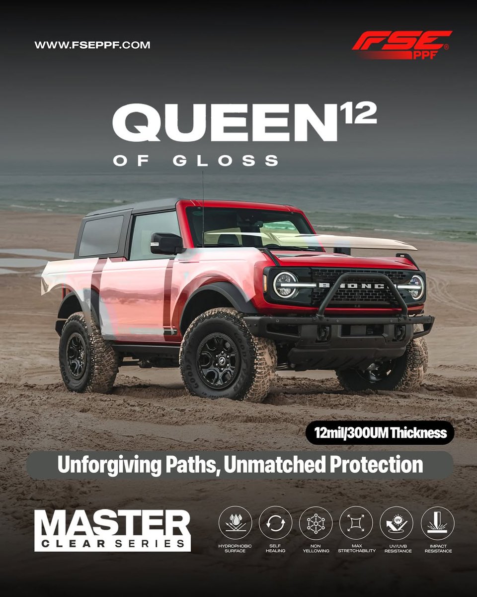 FSEGlobal's tweet photo. 🤠TAKE YOUR OFF-ROADING ADVENTURES TO THE NEXT LEVEL WITH #FSE QUEEN OF  GLOSS #PPF!💪🤩

Enjoy:👇
✔️Unrivaled protection
✔️Industry-leading warranties
✔️Enhanced resale value
✔️Available in 60” x 50’

👉Looking for distributors!
anthony@empirecorporationltd.com
1-604-404-6055 https://t.co/a9JOv8qnxB
