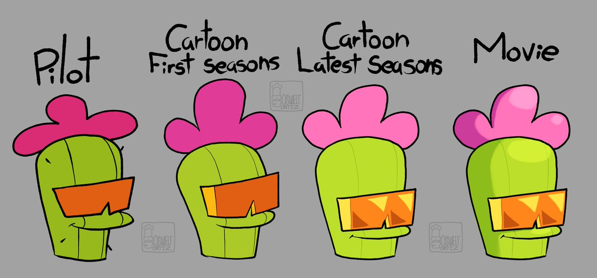 OsweltOrtiz's tweet image. Style change in a cool cartoon across time
Reply with examples of this or examples of cartoons that didn&apos;t change a lot between the pilot and the iteration of the cartoon