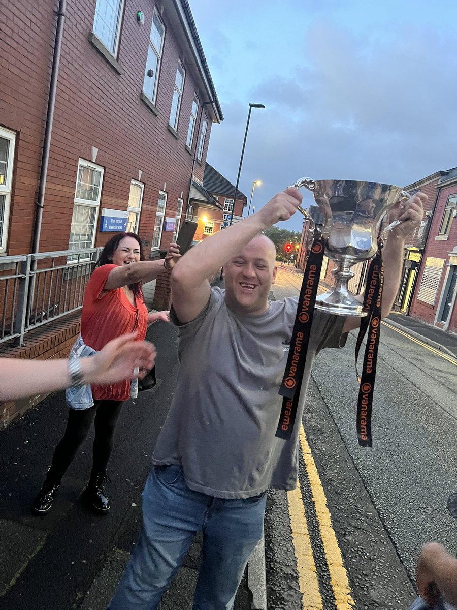 24 hours later the night ends with binman lifting the trophy #oafc