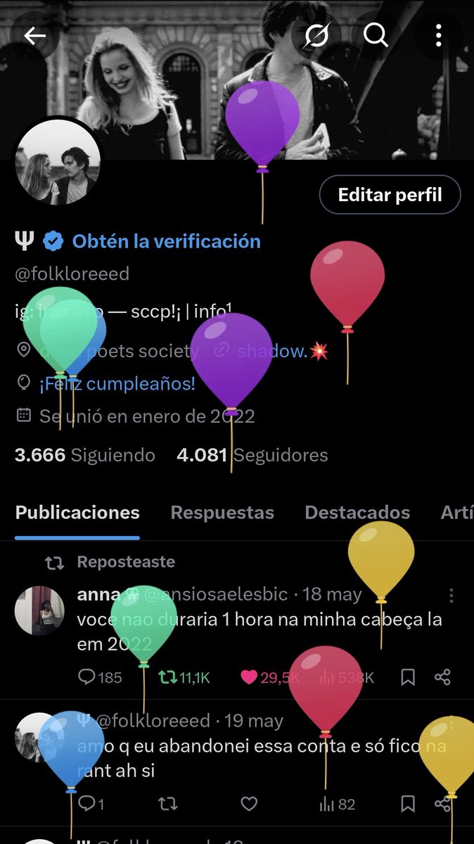 folkloreeed's tweet image. mais um ano de balãozinho no perfil tmj tuiters