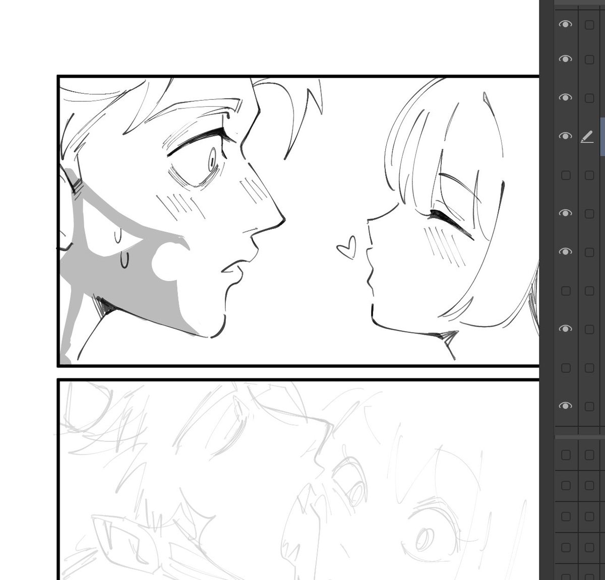 mojiyume's tweet photo. making a drawing of that post I saw about dragon sylus learning how to kiss https://t.co/ji8D2g6W8v