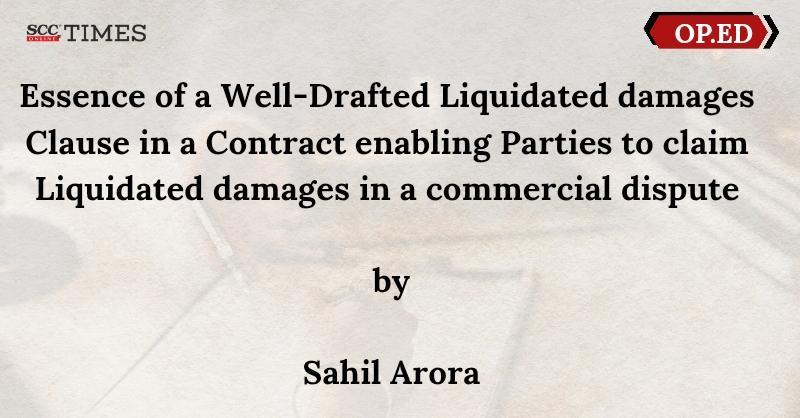 scconline_'s tweet photo. [Op Eds] Essence of a Well-Drafted Liquidated damages Clause in a Contract enabling Parties to claim Liquidated damages in a commercial dispute

by Sahil Arora

#OpEd #commercialdispute #ContractAct #ContractenablingParties #LegalPrinciples #WellDraftedLiquidated #scconline