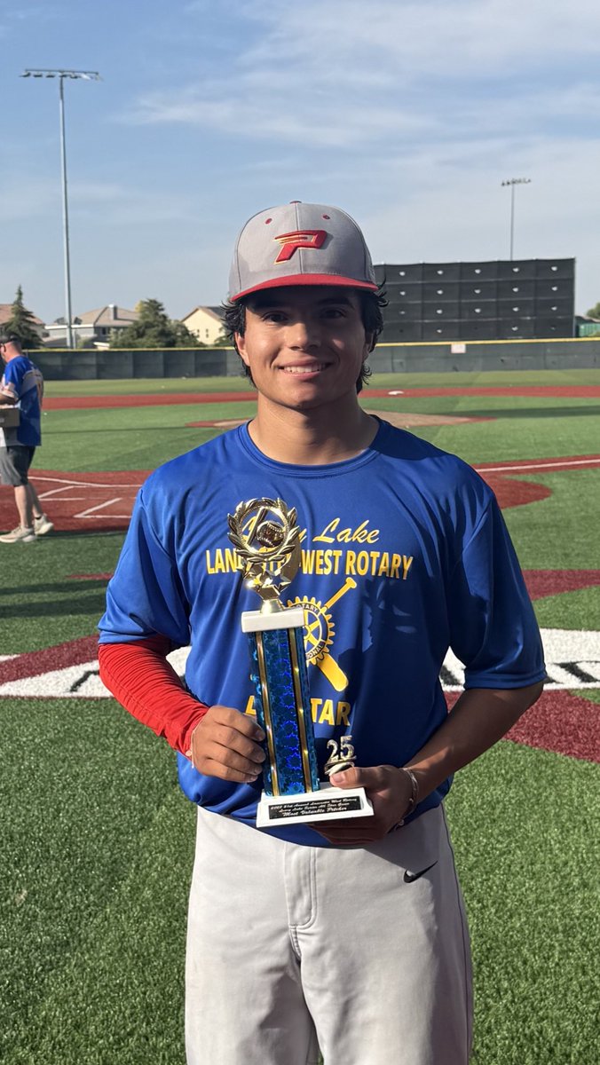 elmuchacho_21's tweet photo. Humbled and blessed to play in the 51st Annual Lancaster-West Rotary Larry Lake All-Star game! It was amazing getting to play with my hometown boys one last time ❤️ @athparaclete @timothyculver4 @lacy_baseball 

1 IP, 3 BF, 3 K
FB: 85-87 T88
Named Most Valuable Pitcher 🏆 https://t.co/mccQHVpdwb