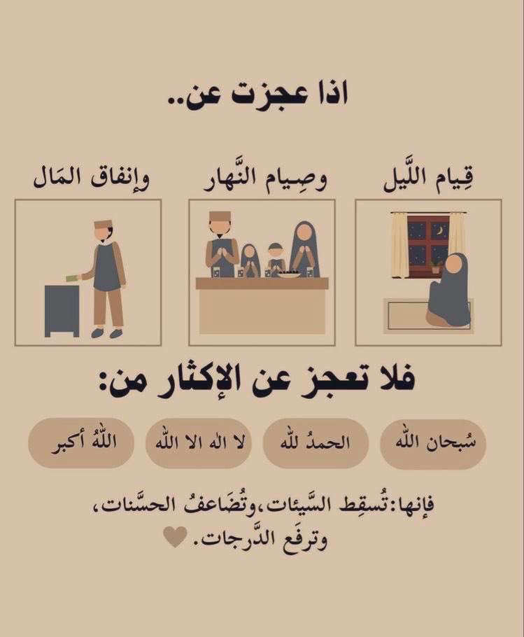 عن عبدالله بن عمر أن النبّـي محمد ﷺ قـالَ : 

” مـا مِن أيَّـامٍ أعظَـمُ عِنـدَ اللَّهِ ولا أحـبُّ إليهِ العملُ فيهنَّ من هذِه الأيَّـامِ العشرِ؛ فأَكثِـروا فيهنَّ مِنَ التَّسبيحِ والتَّكبيـرِ والتَّحميدِ والتَّهلـيل “ 🤍

– رواه أحمد 

#عشر_ذي_الحجة | #سالم_اليامي