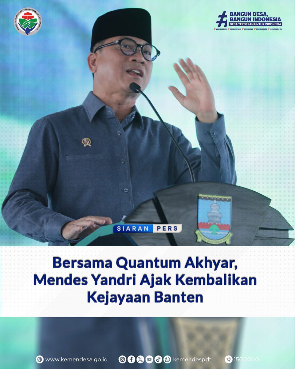 kemendespdt's tweet photo. Kementerian Desa dan PDT resmi bekerja sama dengan Yayasan Institut Quantum Akhyar yang dibina langsung oleh Ustadz Adi Hidayat, melalui penandatanganan kesepahaman bersama dan Perjanjian Kerja Sama. https://t.co/UciDoEsOsp