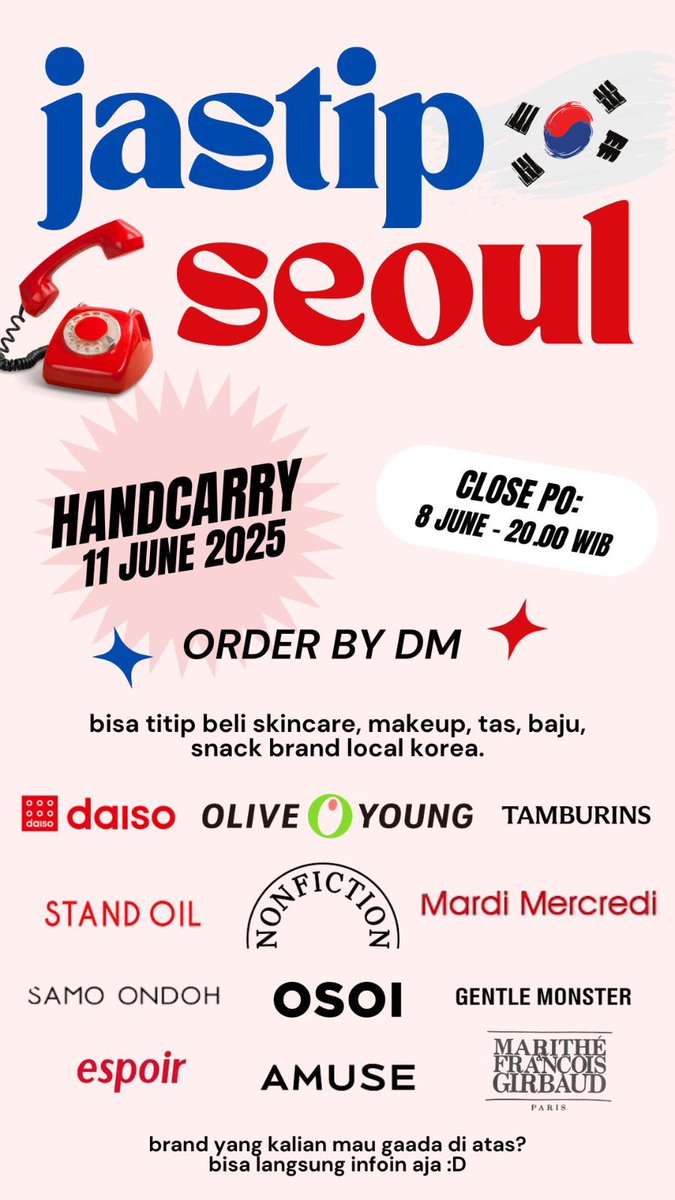hi_orangefields's tweet photo. jastip handcarry dari seoul 🇰🇷

kalau mau personal request bisa DM kita yah! 

🏷️ jasa titip go po kpop album skincare tas https://t.co/0sMBYnDi0T