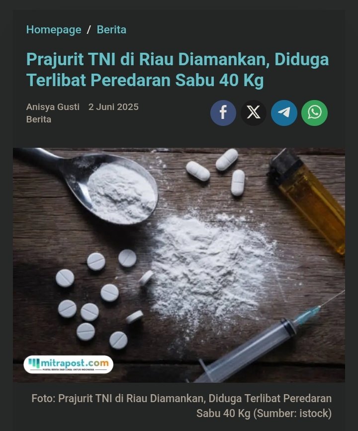 TAUKAH KAMU
Di pasaran 1 kg Sabu bisa dijual seharga 1,5M - 2M , artinya Rp 60M- Rp80M uang rakyat berputar tidak sehat karena dikuasai Bandar &amp; pengedar

FAKTA MENGERIKAN
1 Kg Sabu mampu membunuh 1juta orang, berarti ada 40juta Warga terancam nyawanya (BNN)