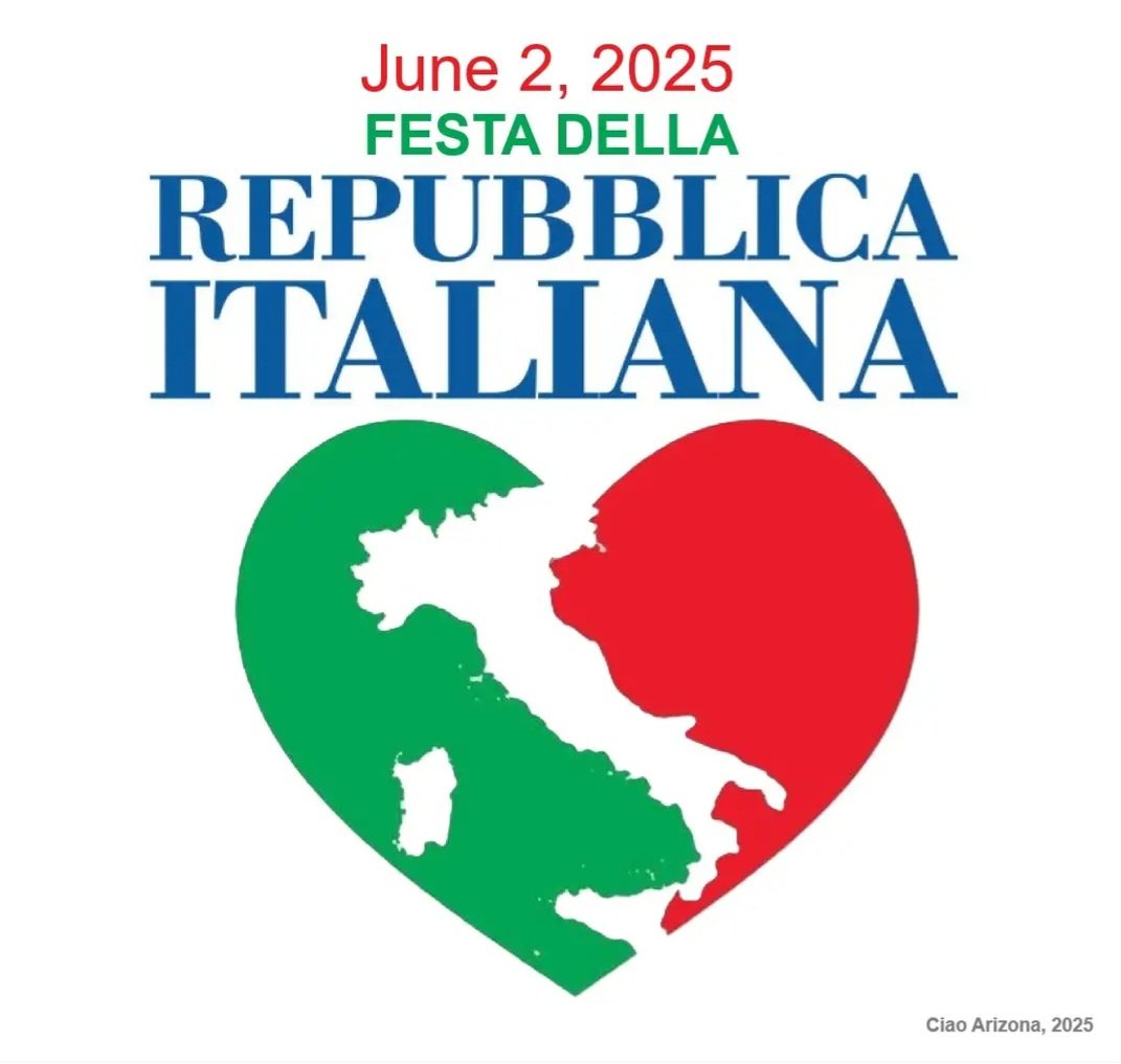 CiaoArizona's tweet photo. Buona #FestadellaRepubblica! 

Celebrate the birth of the #ItalianRepublic, June 2, 1946, when Italians voted to leave the monarchy behind and shape a new, democratic future.
A day to honor freedom, unity, and the rich cultural heritage of italy. https://t.co/gcmambwKe1
