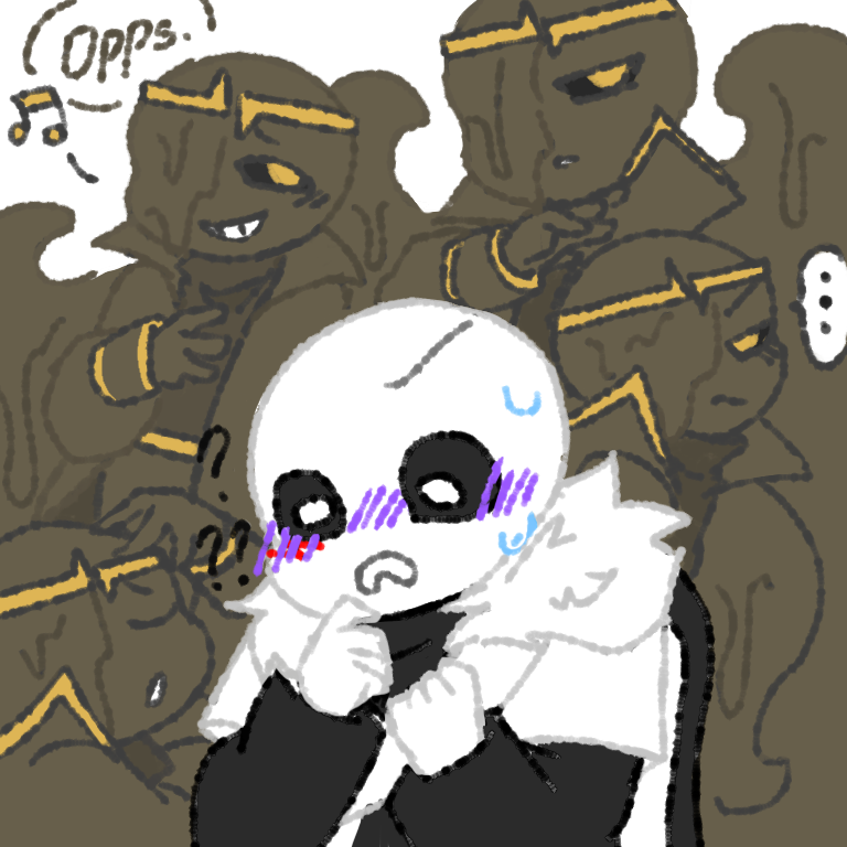 Don't worry, he's still trying to get used to the difference-
#undertaleAU #darkcream  #crosssans #shattereddream