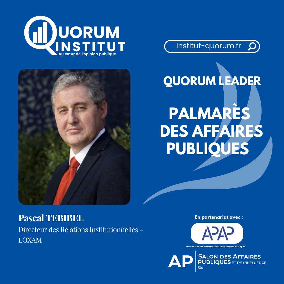 Fier de figurer dans le palmarès 2025 des 100 directeurs des affaires publiques les plus influents publié par l’Institut Quorum.
Bravo à toutes et tous les lauréats 👏
Une belle reconnaissance pour un métier de conviction et de dialogue.