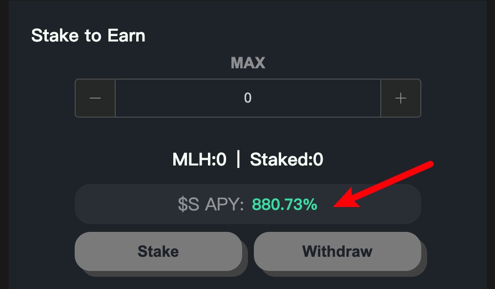 mlhProtocol's tweet photo. The website now shows APY for staking $MLH to earn $S — it’s much more intuitive ✅

How does it work?
• $MLH Staking APY: Calculated in $S, showing how much $S you can earn annually by staking $MLH.
• $MLH Mining ROI: Only reflects the return of $MLH tokens earned in the past 24 hours — it doesn’t include $S rewards from the miner pool.

Want to earn $S → Check APY 📈
Want to earn $MLH → Check ROI ⚒️

Try it now 👉 https://t.co/TB1MgzXZUR
#MLH #SINK #DROP #Sonic #DeFi
